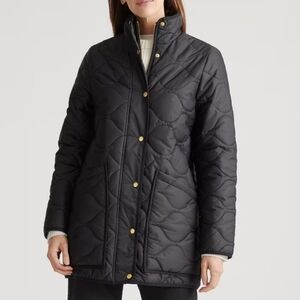 Quince Featherless Quilted Long Puffer Jacket - black